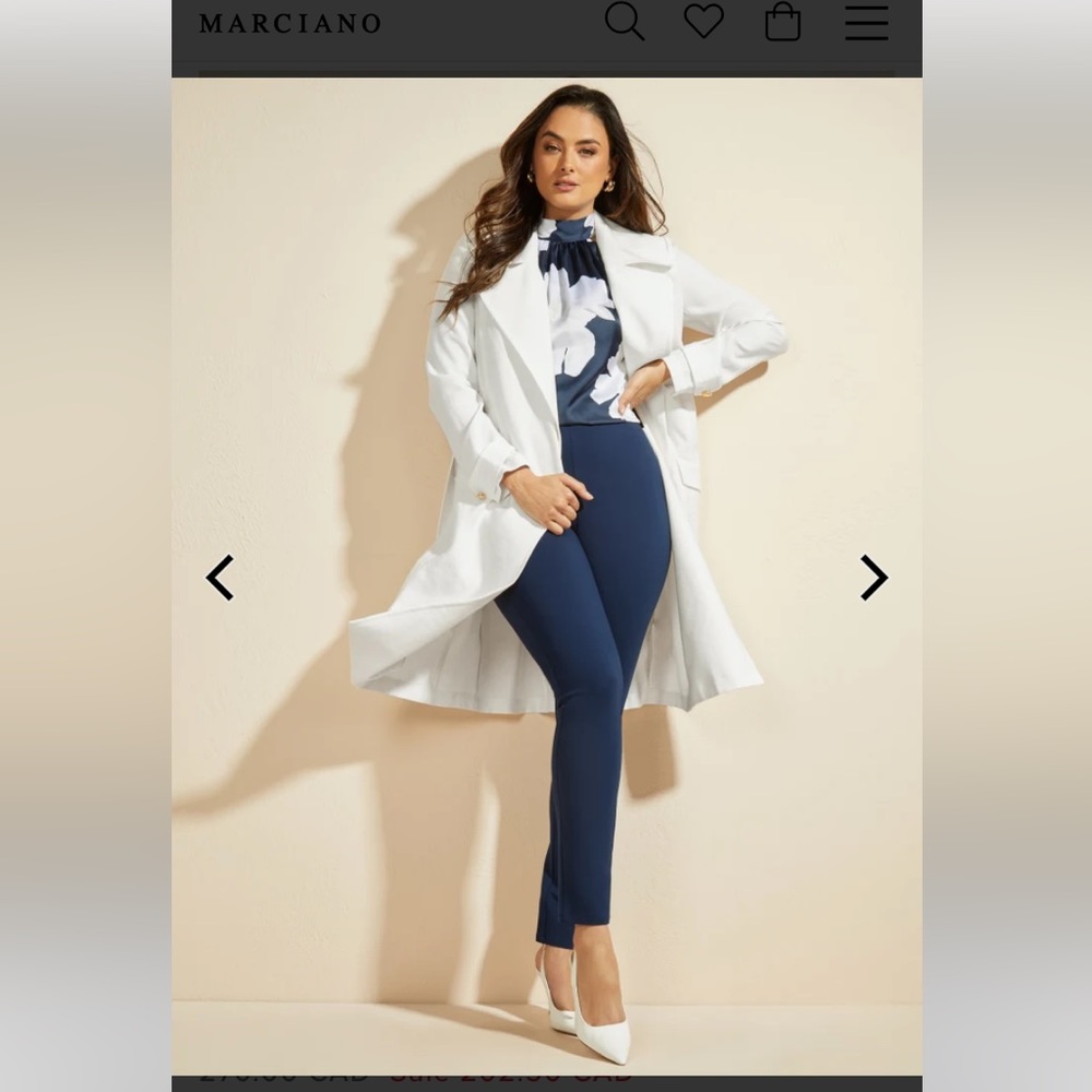 Marciano White Duster Coat - Size L (8)
